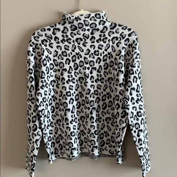 Cynthia Rowley || Leopard Print Mock Neck Sweater - Picture 5 of 8